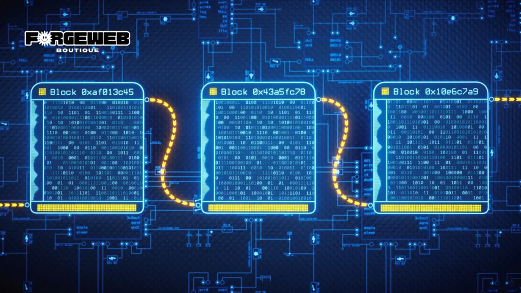 Web 3.0 no desenvolvimento web: Ilustração de como funciona uma blockchain